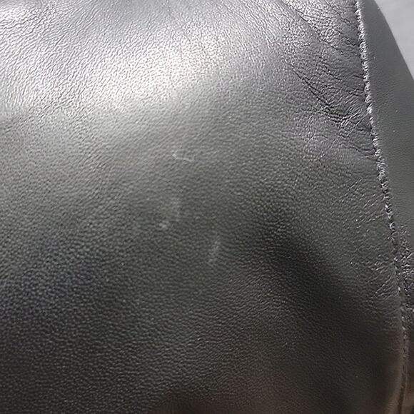 Wilson's Pelle Studio Black Soft Leather Moto Jacket Zip-Up Women's SZ L - Picture 9 of 10